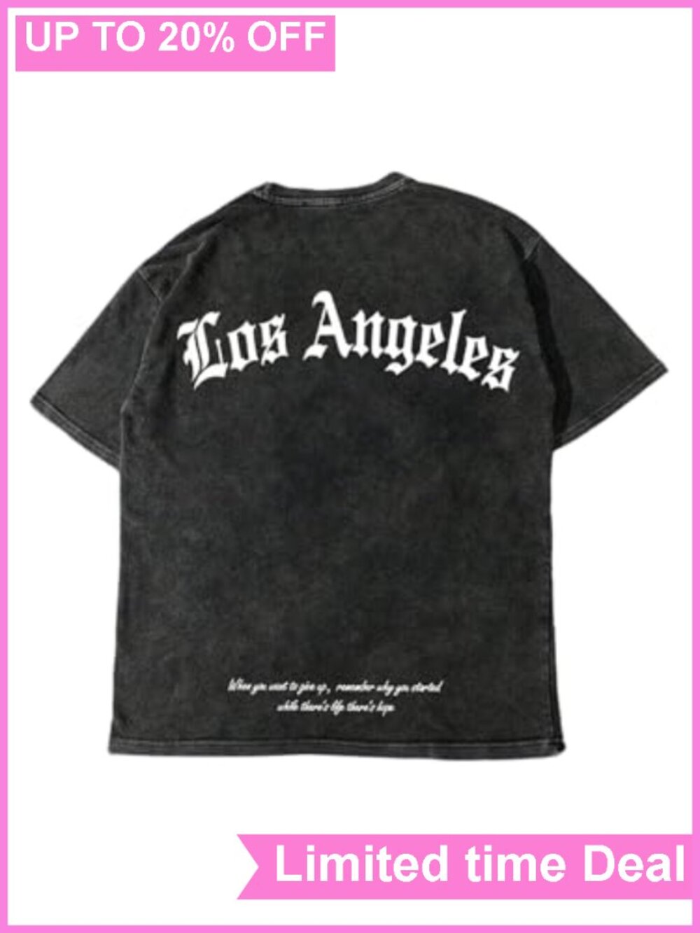 Men's Graphic Tee Oversized Acid Wash Vintage Letter Print T-Shirt